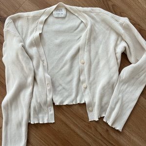 Ribbed soft button down sweater